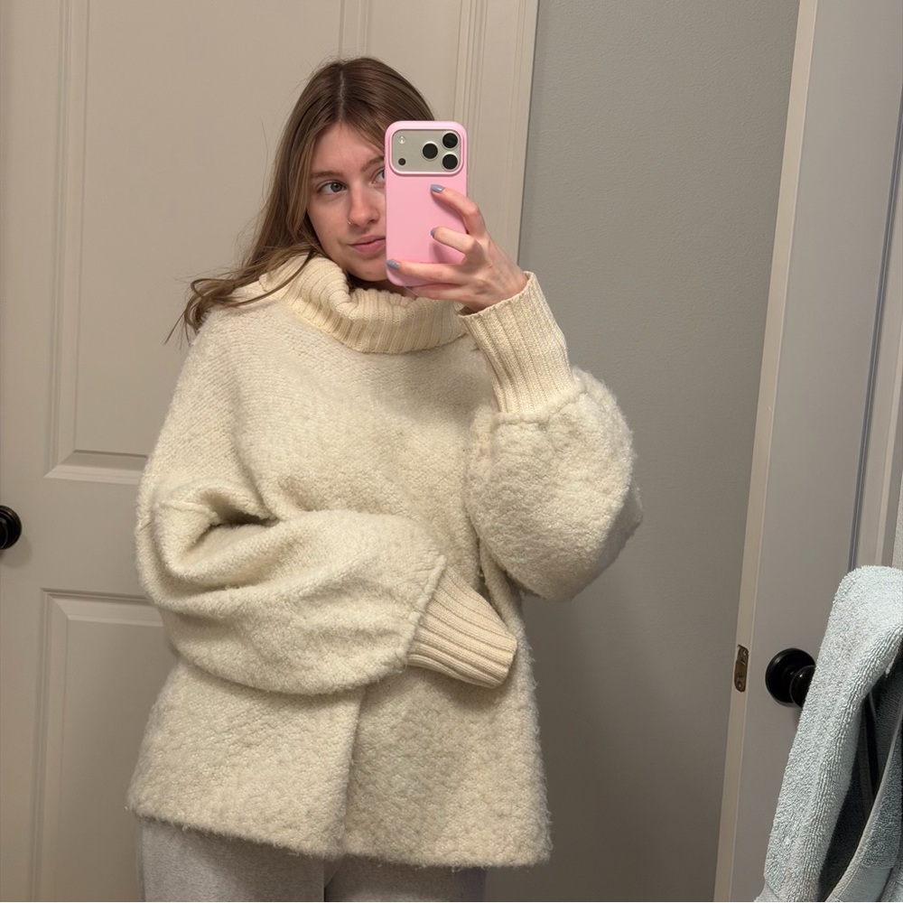 Free People “Milo” oversized turtleneck sweater